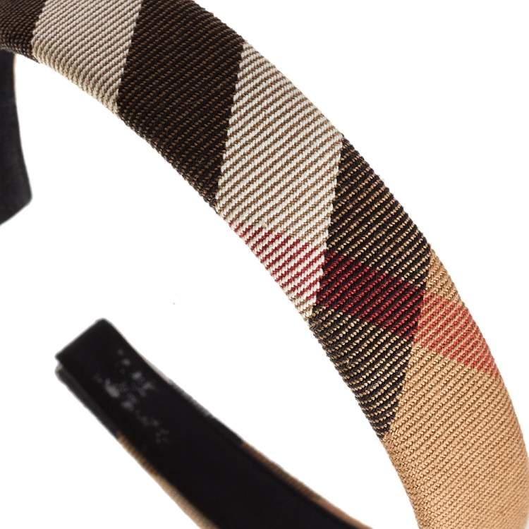 Pre Owned Burberry Brown Novacheck Canvas Headband