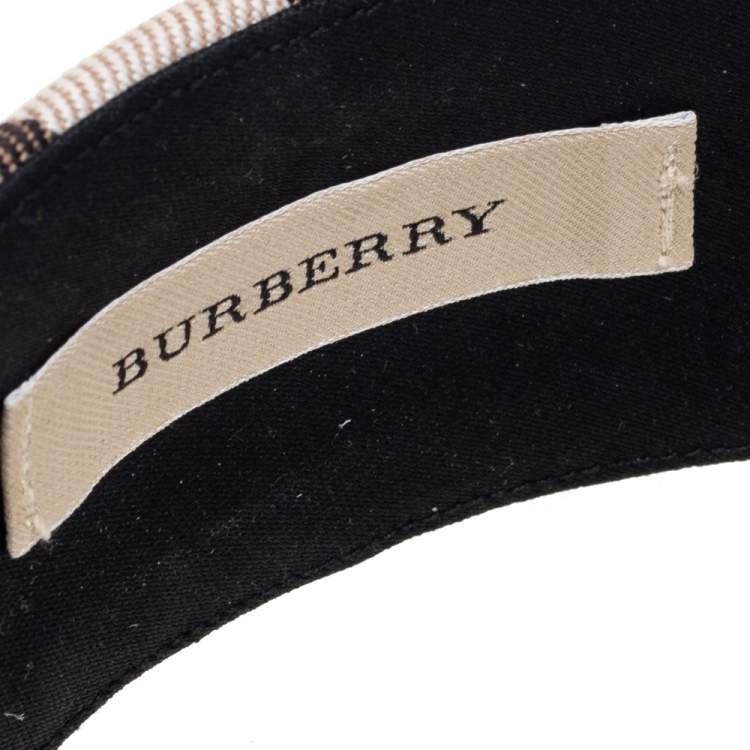 Pre Owned Burberry Beige Novacheck Canvas Headband