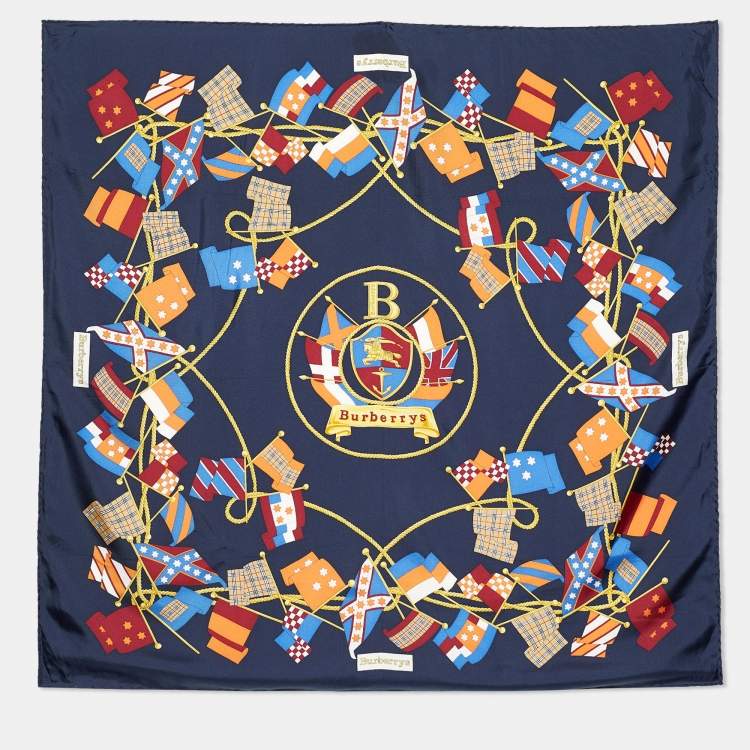 Burberry Vintage Flags Print Silk Scarf Burberry | TLC