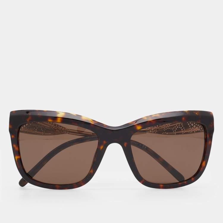 Pre Owned Burberry Dark Havana/Brown B4027 Rectangle Sunglasses
