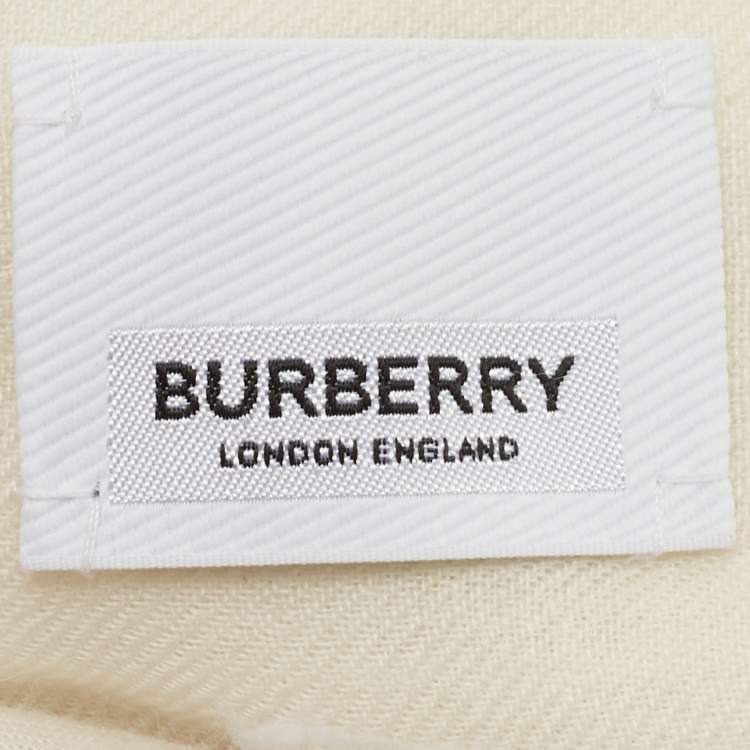 Pre Owned Burberry Opal Green Monkey Print Cashmere Scarf