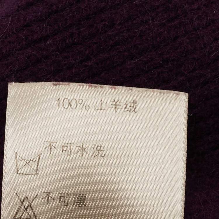 Pre Owned Burberry Purple Knit Cashmere Beanie