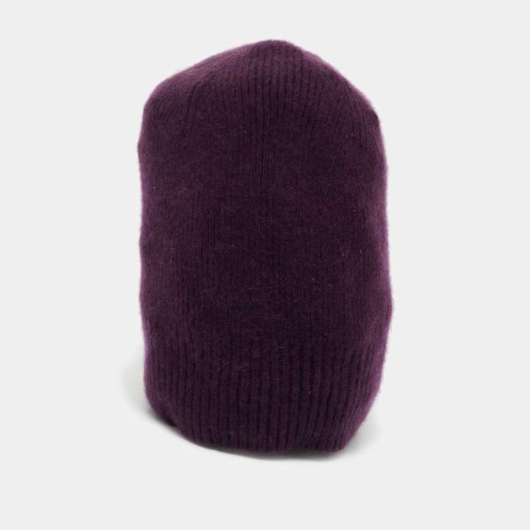 Pre Owned Burberry Purple Knit Cashmere Beanie