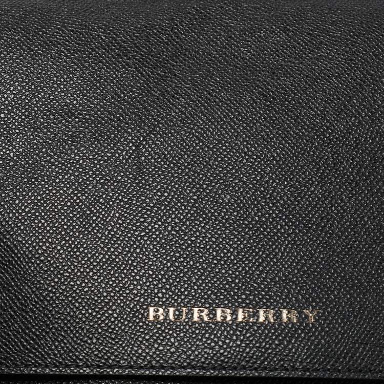 Pre Owned Burberry Black Leather Tablet Sleeve 