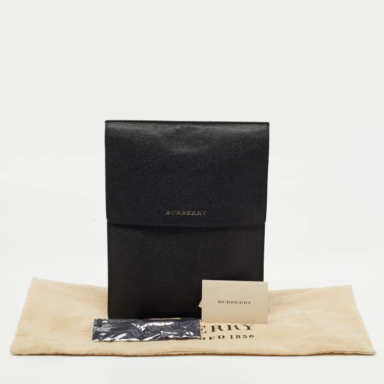 Pre Owned Burberry Black Leather Tablet Sleeve 