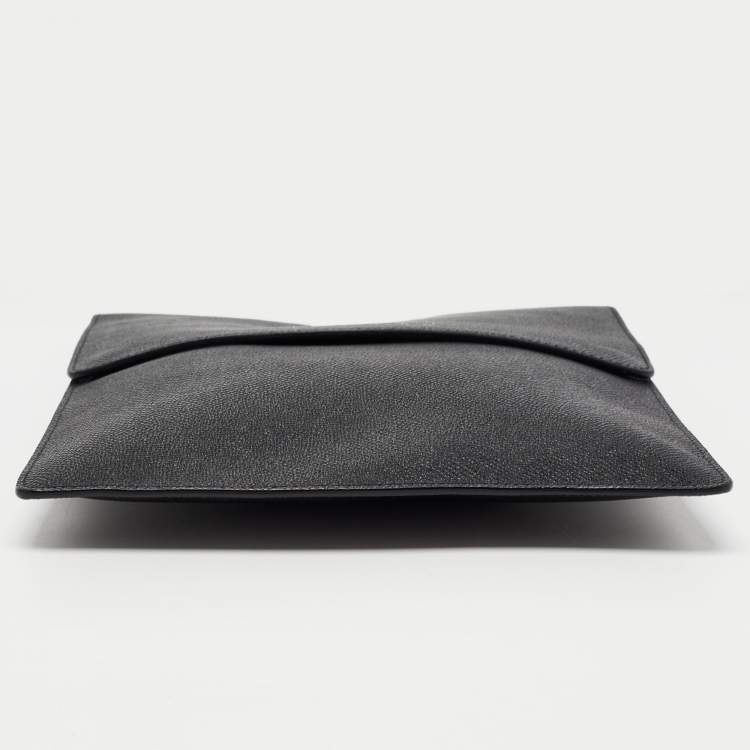 Pre Owned Burberry Black Leather Tablet Sleeve 