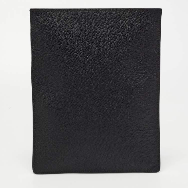 Pre Owned Burberry Black Leather Tablet Sleeve 