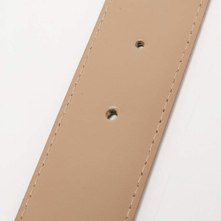 Pre Owned Burberry Beige Supernova Check Coated Canvas Heart Buckle Belt 95CM