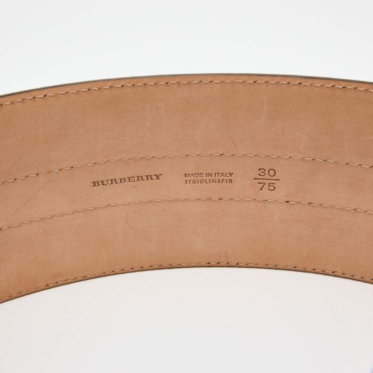 Pre Owned Burberry Black Leather Double Buckle Belt 75CM