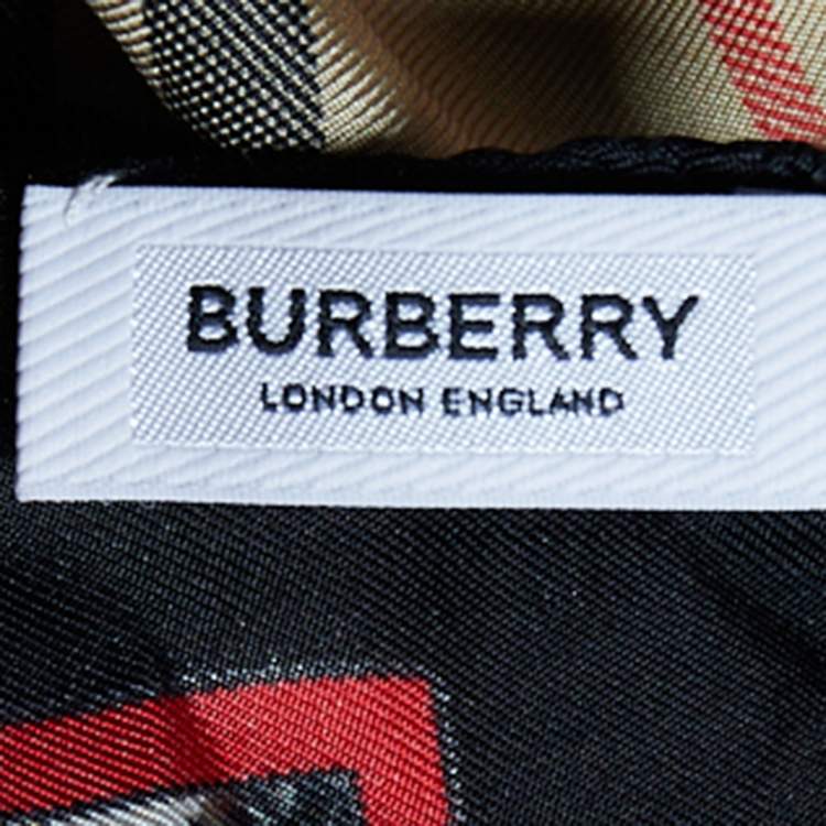 Pre Owned Burberry Beige Leopard & Snake Print Silk Scarf