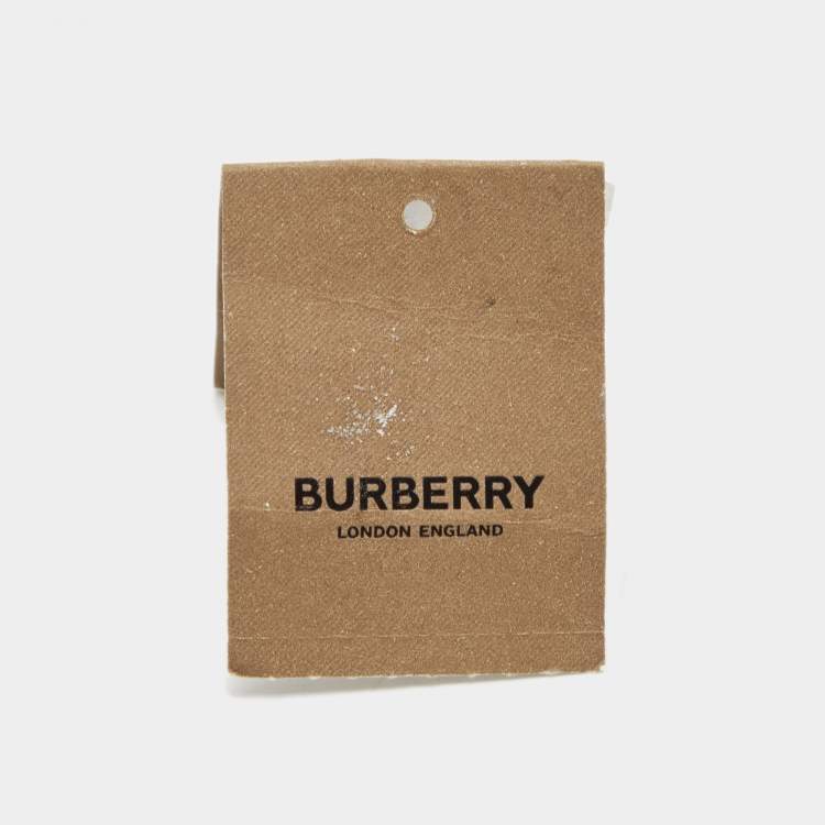 Pre Owned Burberry Black/Brown Printed Leather Earphone Case