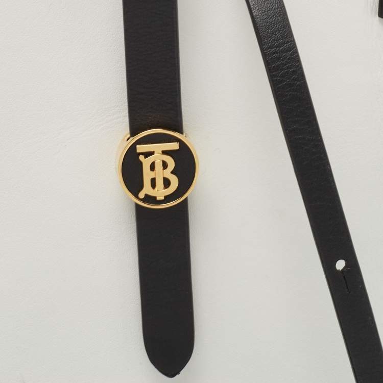 Pre Owned Burberry White/Black Leather Anne Phone Case