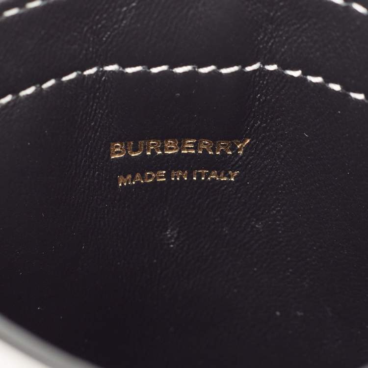Pre Owned Burberry White/Black Leather Anne Phone Case
