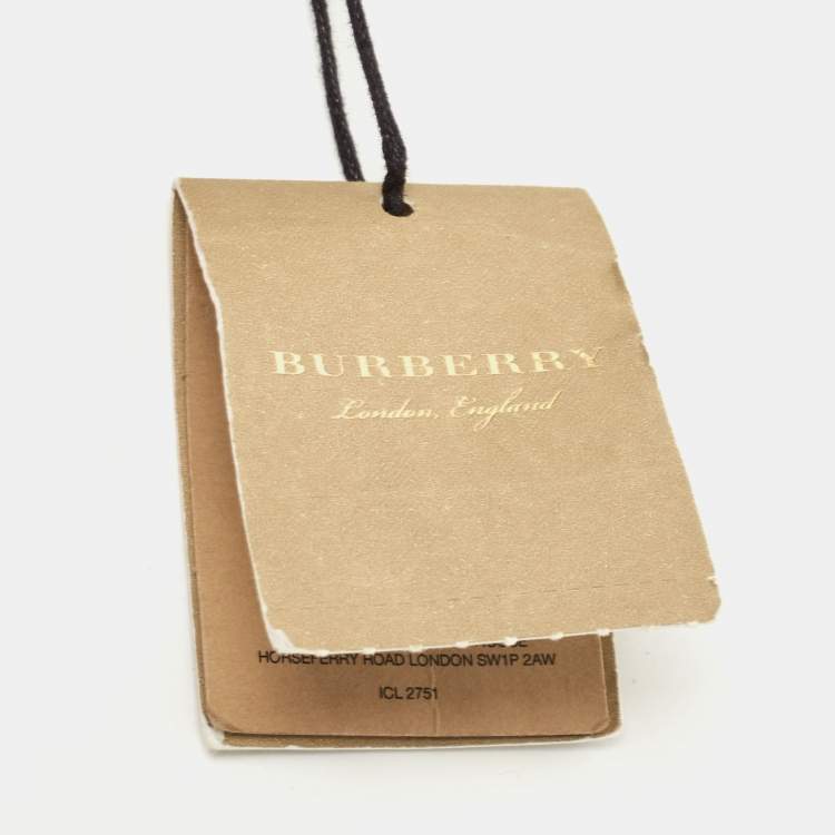 Pre Owned Burberry Blue/Black Leather Reversible Buckle Belt 80CM