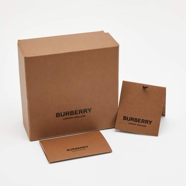 Pre Owned Burberry Bolt Three Tone Metal Ring Set Size 52
