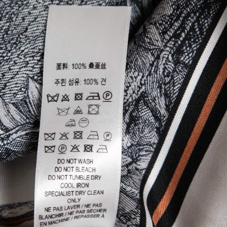 Pre Owned Burberry White Deer Printed Silk Square Scarf