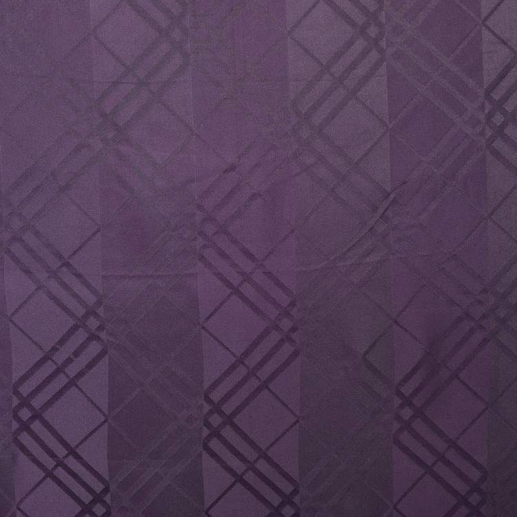 Pre Owned Burberry Purple Checkered Silk Square Scarf
