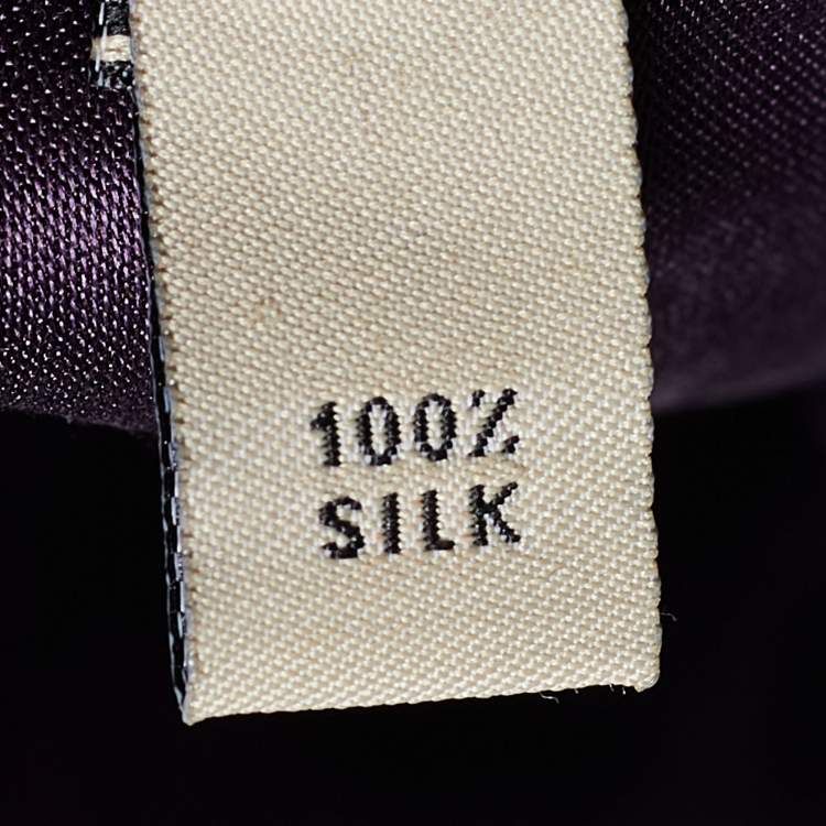 Pre Owned Burberry Purple Checkered Silk Square Scarf