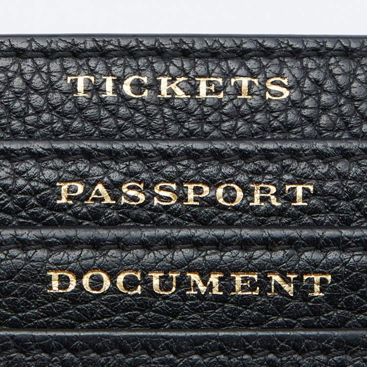 Pre Owned  Burberry Black Leather Document Travel Pouch
