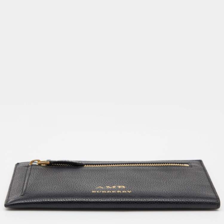 Pre Owned  Burberry Black Leather Document Travel Pouch