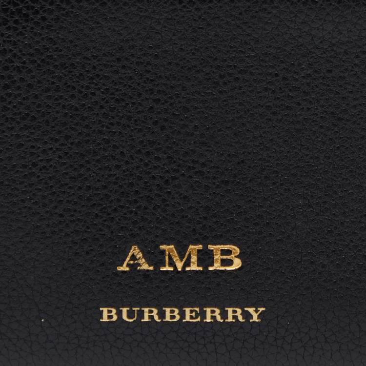 Pre Owned  Burberry Black Leather Document Travel Pouch