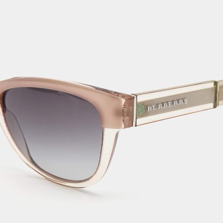 Pre Owned Burberry Light Pink 3560/8G Gradient Cat Eye Sunglasses