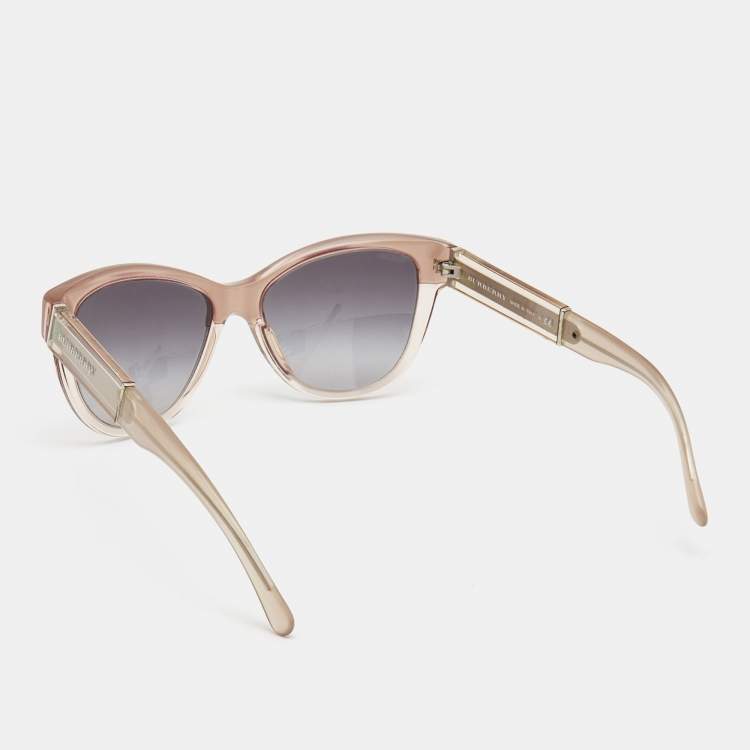 Pre Owned Burberry Light Pink 3560/8G Gradient Cat Eye Sunglasses