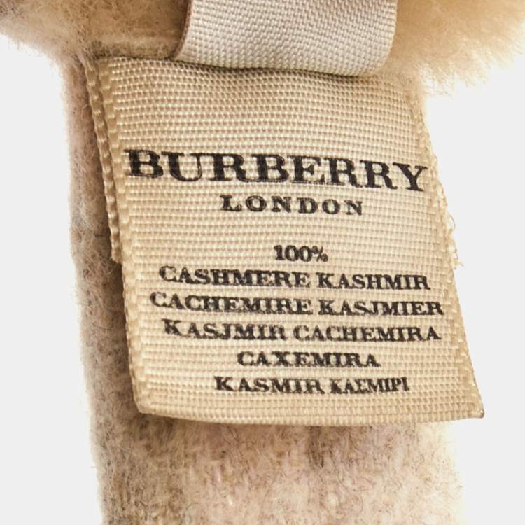 Pre Owned Burberry Pale Pink Nova Check Cashmere Ear Muffs