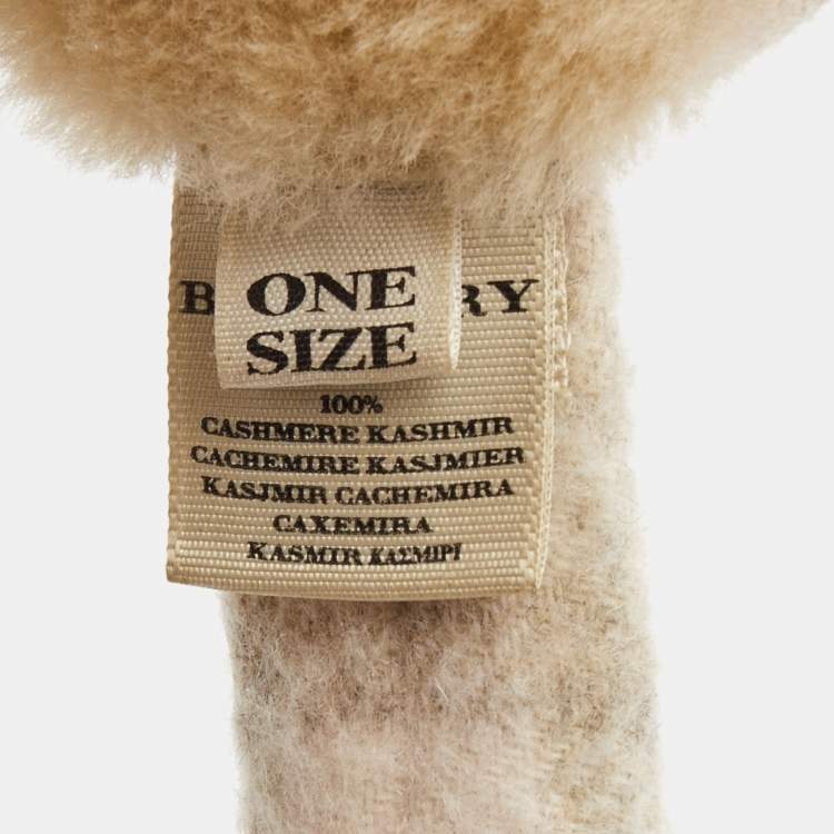 Pre Owned Burberry Pale Pink Nova Check Cashmere Ear Muffs
