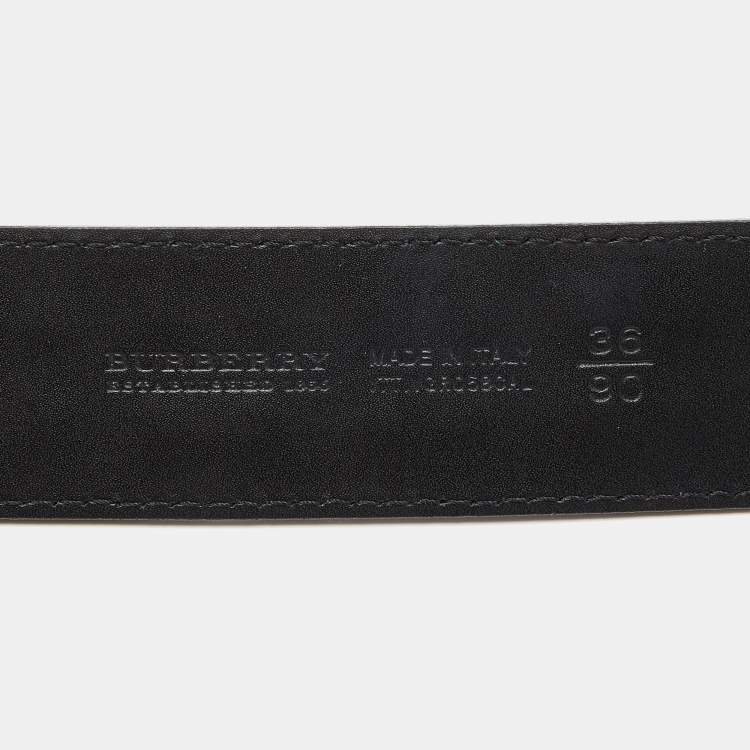 Pre Owned Burberry Multicolor Leather and Nova Check Coated Canvas Buckle Belt 90CM
