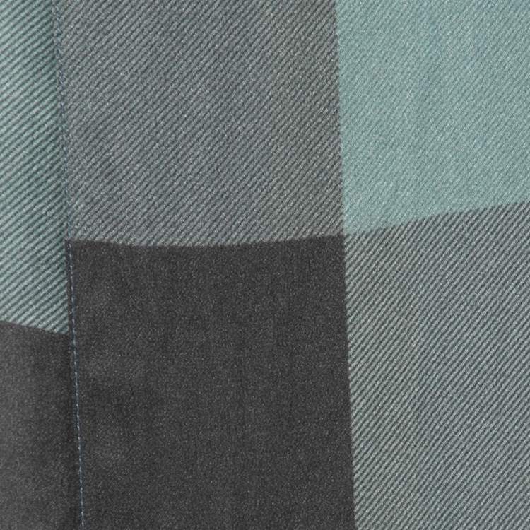 Pre Owned Burberry Green Vintage Check Silk Scarf