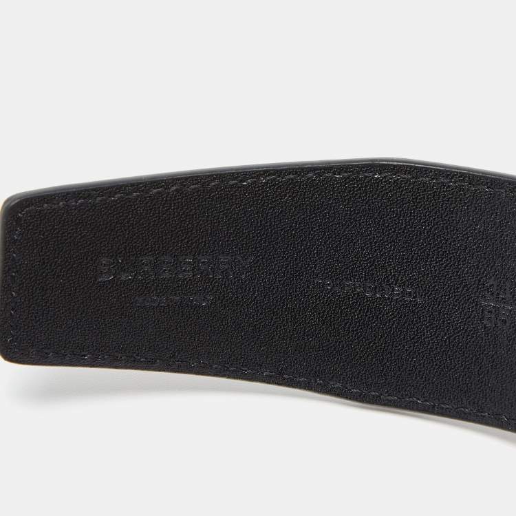 Pre Owned Burberry Brown Bridle Monogram Coated Canvas TB Buckle Belt 85CM