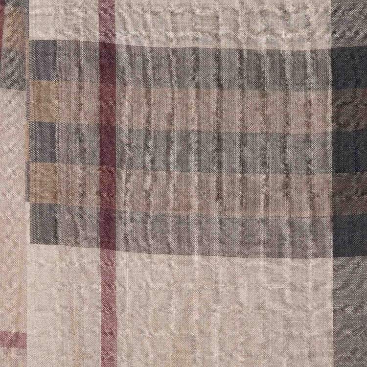 Pre Owned  Burberry Beige Vintage Check Wool & Silk Scarf