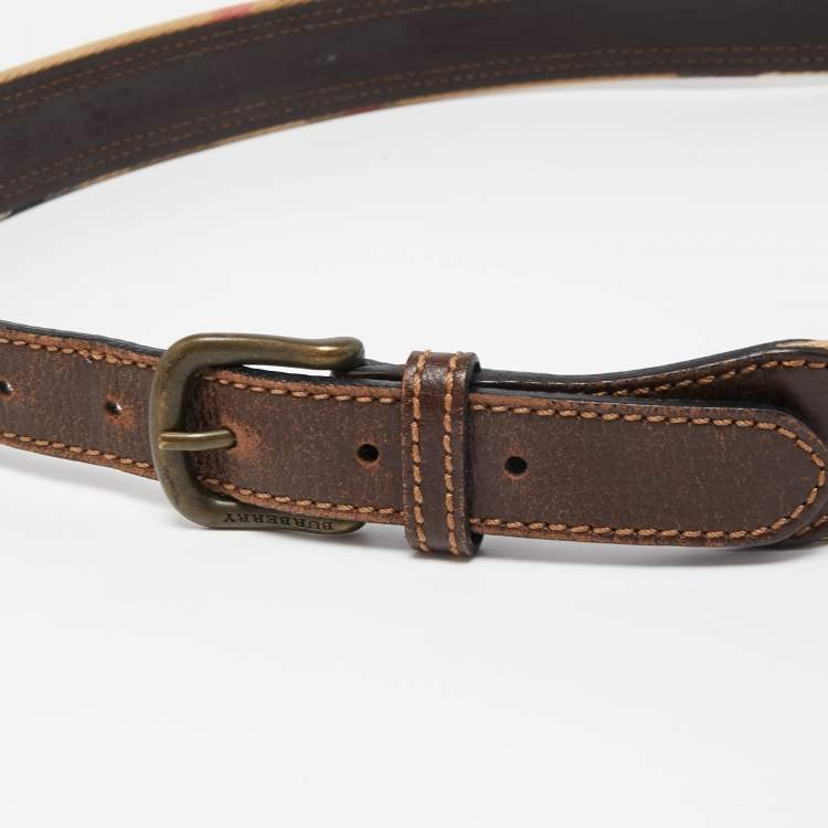 Burberry Tan Leather Buckle Belt 90CM Burberry