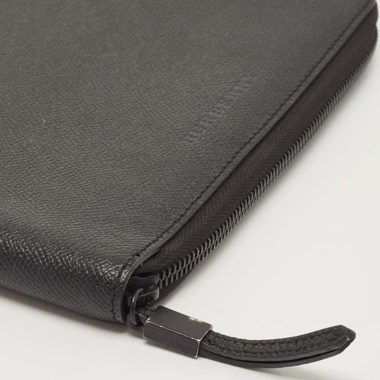 Pre Owned Burberry Black Leather Tablet Case