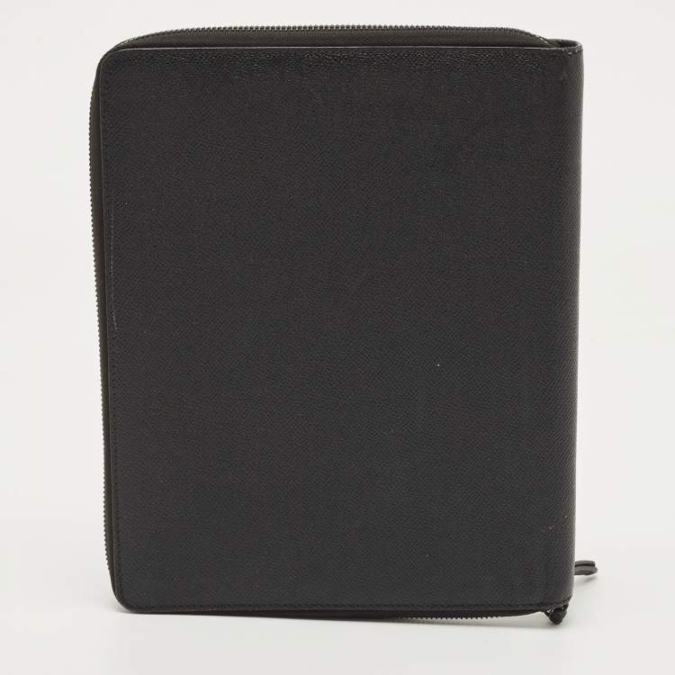 Pre Owned Burberry Black Leather Tablet Case