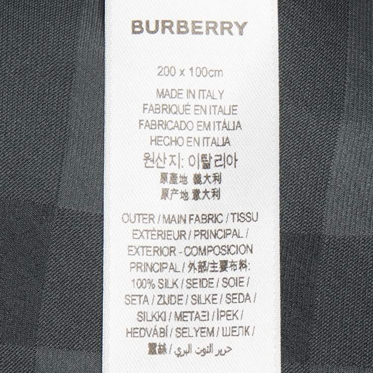 Pre Owned Burberry Grey Silk Argyle Stole