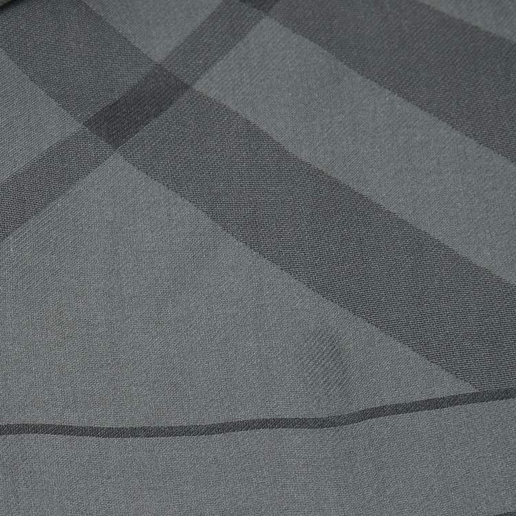 Pre Owned Burberry Grey Silk Argyle Stole