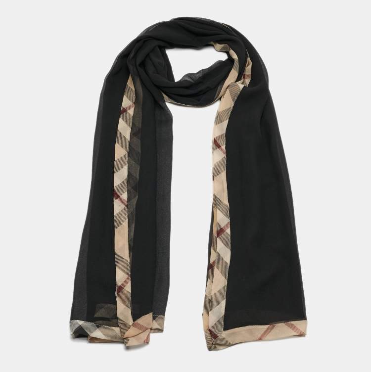 Burberry scarf 2025 womens black