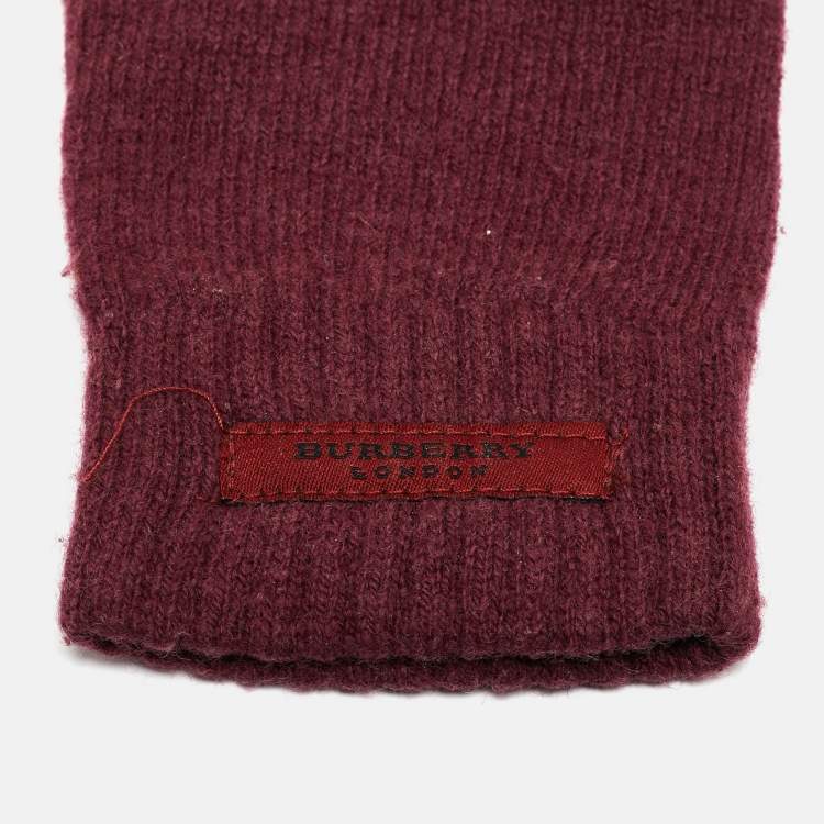 Pre Owned Burberry Purple Wool Gloves S/M