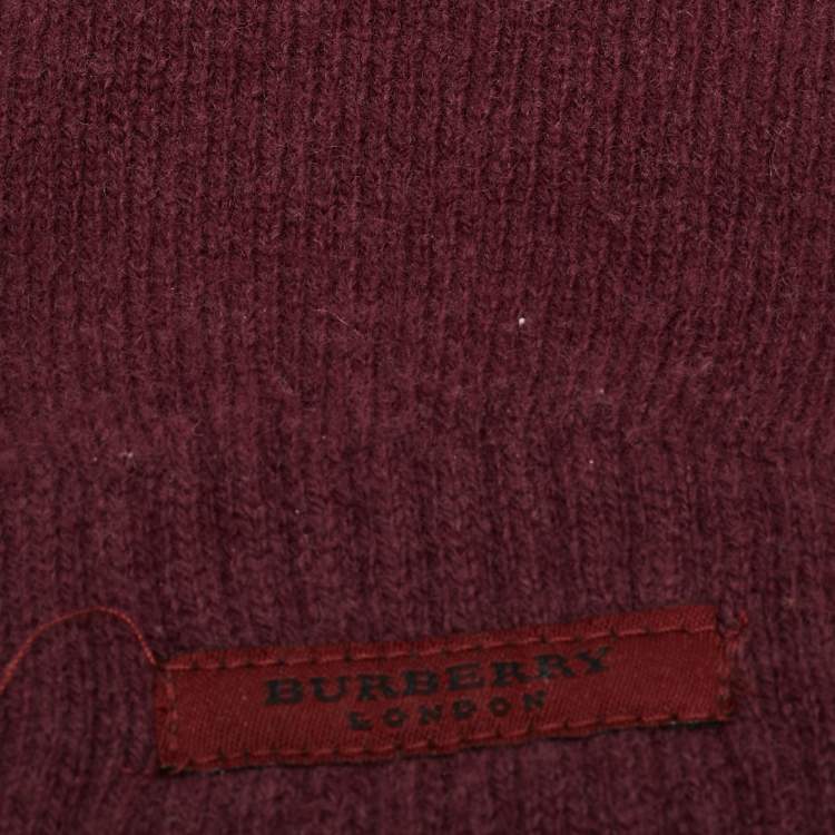 Pre Owned Burberry Purple Wool Gloves S/M