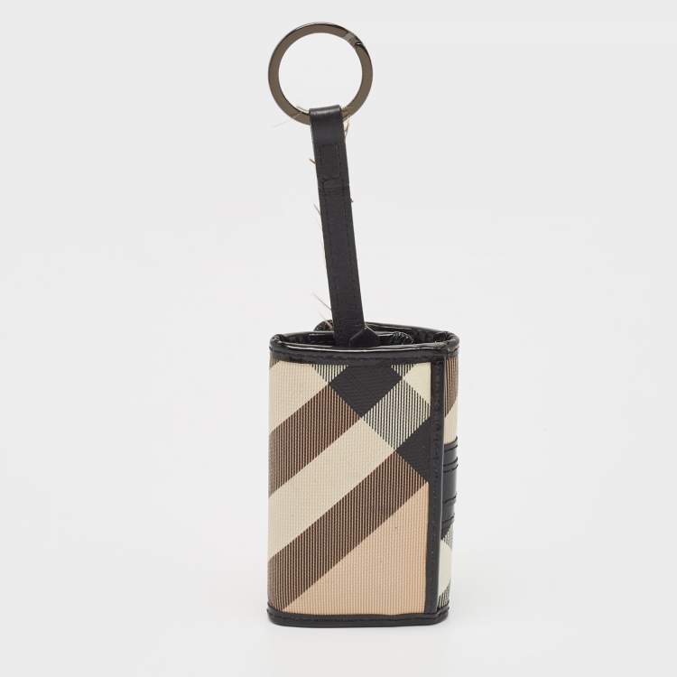 Pre Owned Burberry Multicolor Nova Check PVC and Patent Leather Key Holder