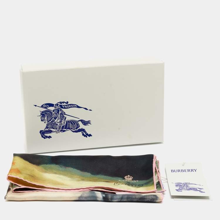 Pre Owned Burberry Multicolor Print Silk Highgrove Spring Square Scarf