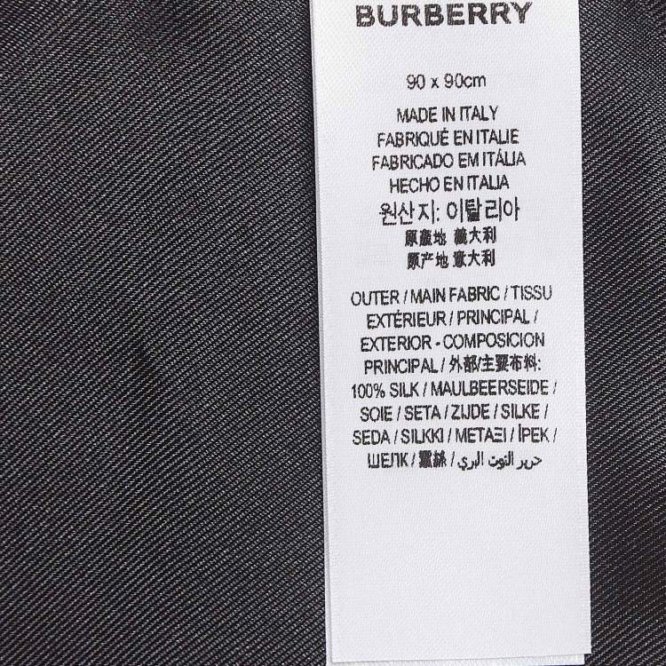 Pre Owned Burberry Black Gorilla Print Silk Square Scarf
