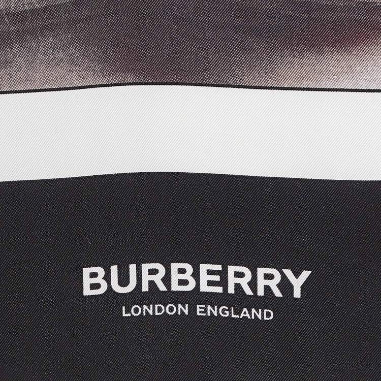 Pre Owned Burberry Black Gorilla Print Silk Square Scarf