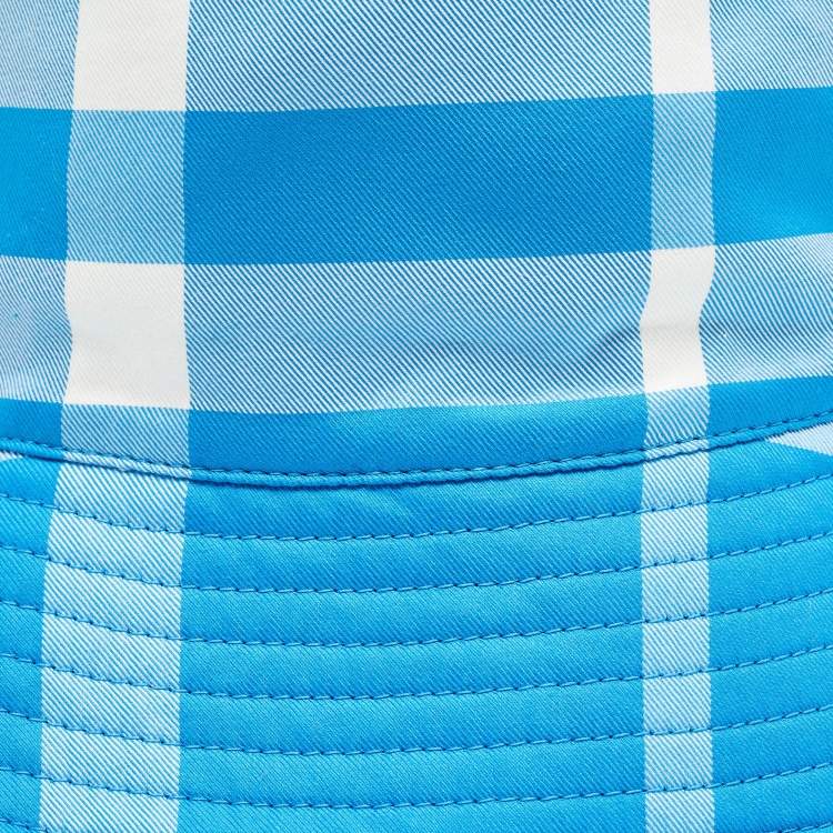 Pre Owned Burberry Cotton Checked Bucket Hat M