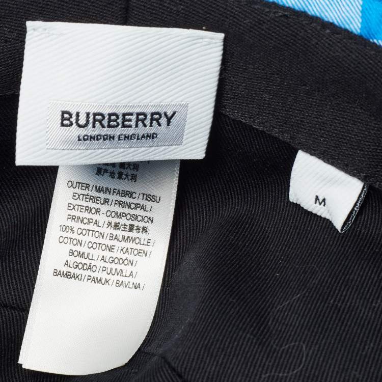 Pre Owned Burberry Cotton Checked Bucket Hat M