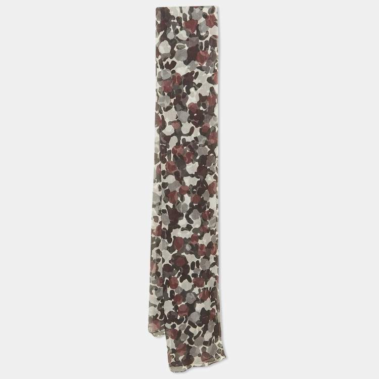 Pre Owned Burberry Multicolor Printed Silk Scarf