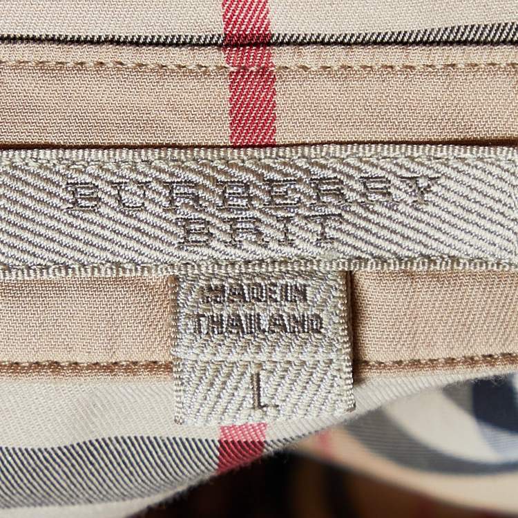 Pre Owned Burberry Beige Tartan Patterned Cotton Buttoned Up Shirt L