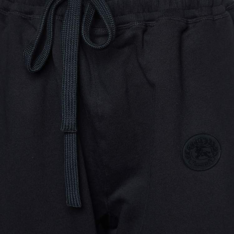 Pre Owned Burberry Black Cotton Knit Joggers L
